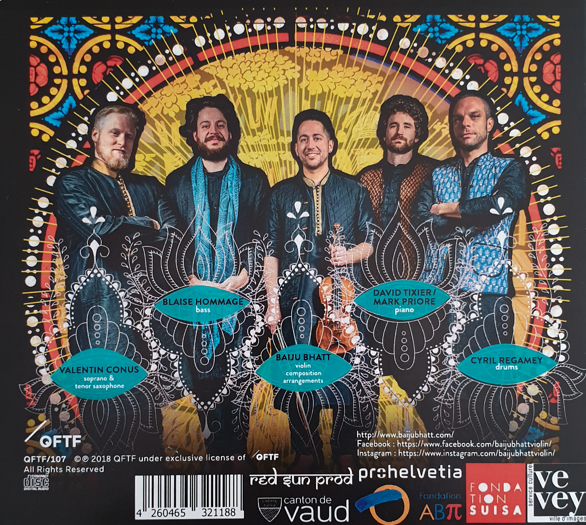 Baiju Bhatt & Red Sun - Eastern Sonata album back cover